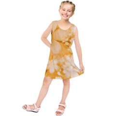 Saffron Yellow Watercolor Floral Print Kids  Tunic Dress