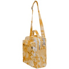 Saffron Yellow Watercolor Floral Print Crossbody Day Bag by SpinnyChairDesigns