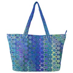Boho Blue Wildflower Print Full Print Shoulder Bag by SpinnyChairDesigns