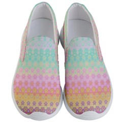 Boho Retro Pastel Floral Pattern Men s Lightweight Slip Ons by SpinnyChairDesigns