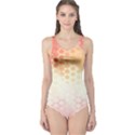 Abstract Floral Print One Piece Swimsuit View1