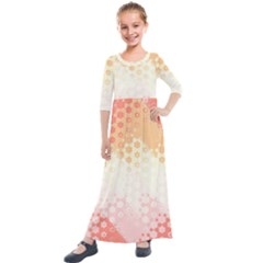 Abstract Floral Print Kids  Quarter Sleeve Maxi Dress by SpinnyChairDesigns