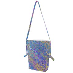 Boho Retro Wildflower Print Folding Shoulder Bag by SpinnyChairDesigns