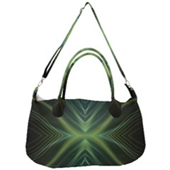 Abstract Green Stripes Removal Strap Handbag by SpinnyChairDesigns