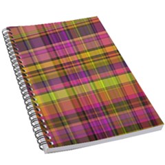 Pink Yellow Madras Plaid 5 5  X 8 5  Notebook by SpinnyChairDesigns