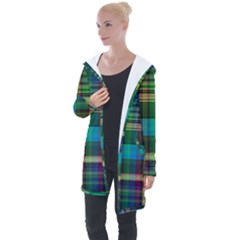 Colorful Madras Plaid Longline Hooded Cardigan by SpinnyChairDesigns