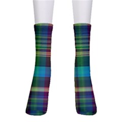 Colorful Madras Plaid Men s Crew Socks by SpinnyChairDesigns