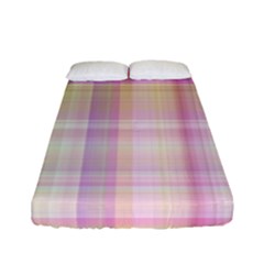 Pink Madras Plaid Fitted Sheet (full/ Double Size) by SpinnyChairDesigns