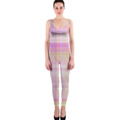 Pink Madras Plaid One Piece Catsuit by SpinnyChairDesigns