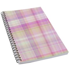 Pink Madras Plaid 5 5  X 8 5  Notebook by SpinnyChairDesigns