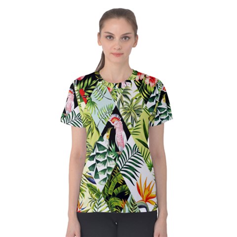 Flamingo Ropical Women s Cotton Tee by designsbymallika