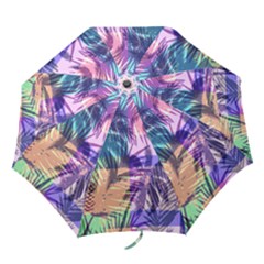 Purple Tropical Pattern Folding Umbrellas