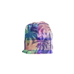 Purple Tropical Pattern Drawstring Pouch (xs) by designsbymallika