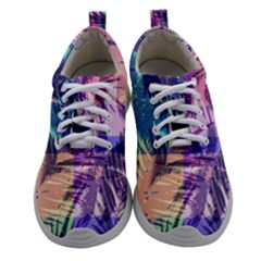 Purple Tropical Pattern Athletic Shoes