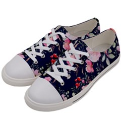 Printed Floral Pattern Women s Low Top Canvas Sneakers by designsbymallika