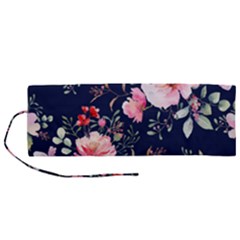 Printed Floral Pattern Roll Up Canvas Pencil Holder (m) by designsbymallika