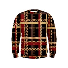 Red Black Checks Kids  Sweatshirt by designsbymallika