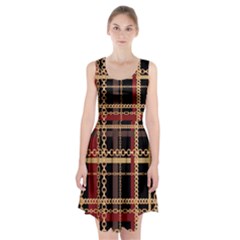 Red Black Checks Racerback Midi Dress by designsbymallika