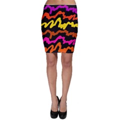 Multicolored Scribble Abstract Pattern Bodycon Skirt by dflcprintsclothing