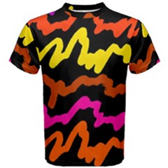 Multicolored Scribble Abstract Pattern Men s Cotton Tee by dflcprintsclothing