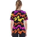 Multicolored Scribble Abstract Pattern Women s V-Neck Scrub Top View2