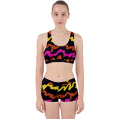 Multicolored Scribble Abstract Pattern Work It Out Gym Set by dflcprintsclothing