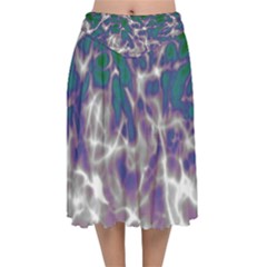 Ninth Level  Velvet Flared Midi Skirt by MRNStudios