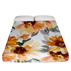 Sunflowers Fitted Sheet (queen Size) by Angelandspot
