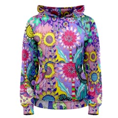 Double Sunflower Abstract Women s Pullover Hoodie by okhismakingart