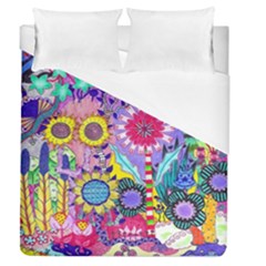 Double Sunflower Abstract Duvet Cover (queen Size) by okhismakingart