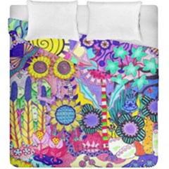 Double Sunflower Abstract Duvet Cover Double Side (king Size) by okhismakingart