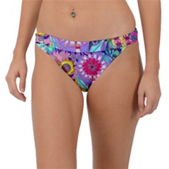 Double Sunflower Abstract Band Bikini Bottom by okhismakingart