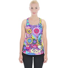 Double Sunflower Abstract Piece Up Tank Top by okhismakingart