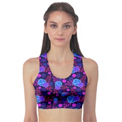 Backgroung Rose Purple Wallpaper Sports Bra