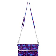 Backgroung Rose Purple Wallpaper Mini Crossbody Handbag by HermanTelo