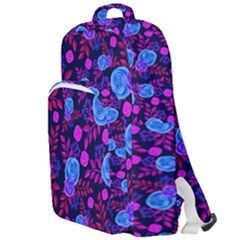Backgroung Rose Purple Wallpaper Double Compartment Backpack