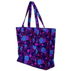 Backgroung Rose Purple Wallpaper Zip Up Canvas Bag