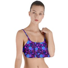 Backgroung Rose Purple Wallpaper Layered Top Bikini Top  by HermanTelo