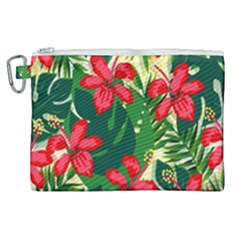 Floral Pink Flowers Canvas Cosmetic Bag (xl)