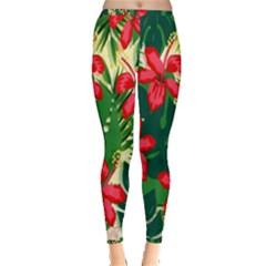Floral Pink Flowers Inside Out Leggings