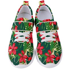 Floral Pink Flowers Women s Velcro Strap Shoes