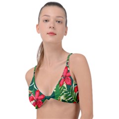 Floral Pink Flowers Knot Up Bikini Top by Mariart