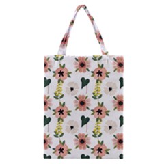 Flower White Pattern Floral Classic Tote Bag by Alisyart