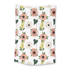 Flower White Pattern Floral Small Tapestry