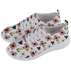 Flower White Pattern Floral Men s Lightweight Sports Shoes