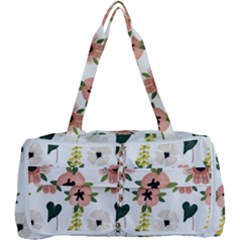 Flower White Pattern Floral Multi Function Bag
