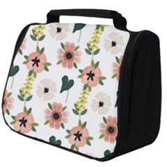 Flower White Pattern Floral Full Print Travel Pouch (big)