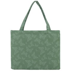 Asparagus Green Butterfly Print Mini Tote Bag by SpinnyChairDesigns