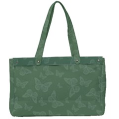 Asparagus Green Butterfly Print Canvas Work Bag by SpinnyChairDesigns