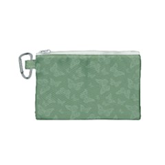 Asparagus Green Butterfly Print Canvas Cosmetic Bag (small)